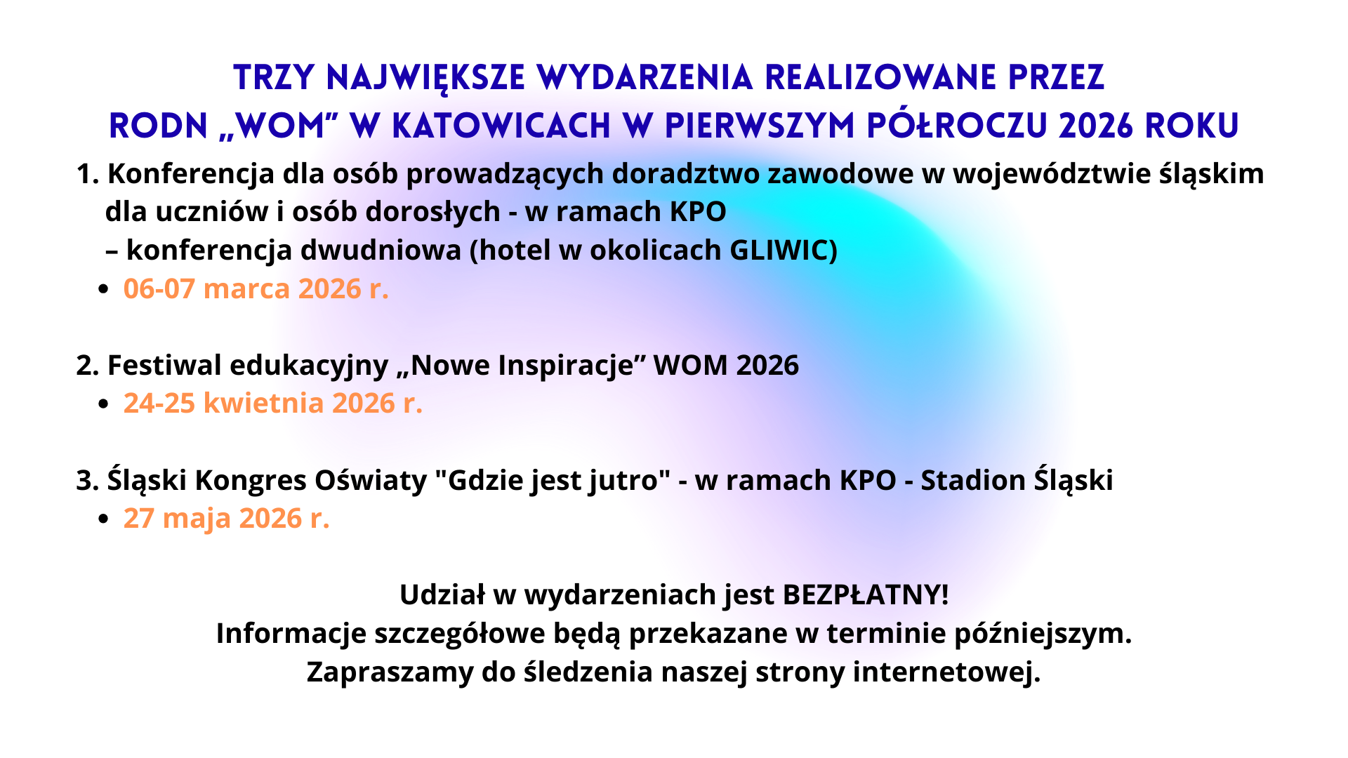 Trzy największe wydarzenia